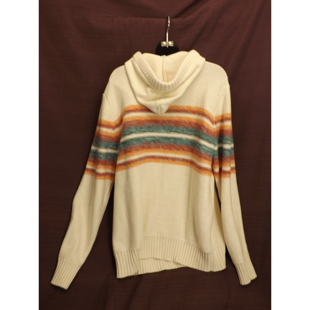 American Eagle AE White Striped Sweater Hoodie - Kangaroo pocket - Men's size L - Picture 6 of 16